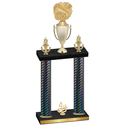 Double Black Carbon Fiber Fourth Place Cheerleading Trophy