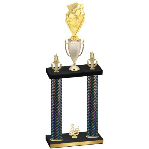Double Black Carbon Fiber Third Place Pickleball Trophy