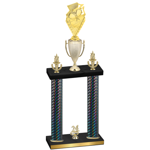 Double Black Carbon Fiber Year Pickleball Trophy