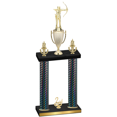 Double Black Carbon Fiber Second Place Archery Trophy