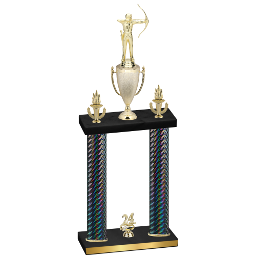 Double Black Carbon Fiber Year Archery Trophy