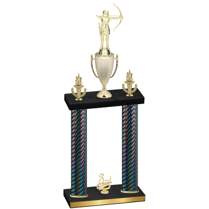 Double Black Carbon Fiber Third Place Archery Trophy