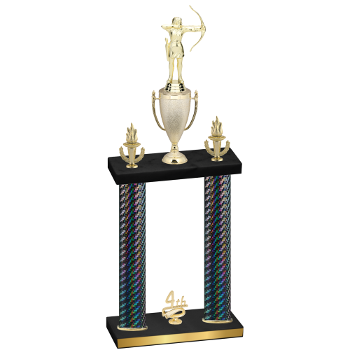 Double Black Carbon Fiber Fourth Place Archery Trophy