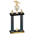Double Black Carbon Fiber Fourth Place Fishing Trophy