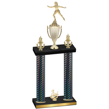 Double Black Carbon Fiber Third Place Skater Trophy