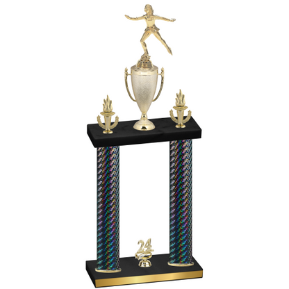 Double Black Carbon Fiber Year Skater Trophy
