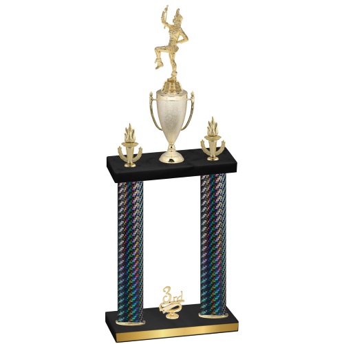 Double Black Carbon Fiber Third Place Majorette Trophy