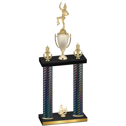 Double Black Carbon Fiber Third Place Majorette Trophy