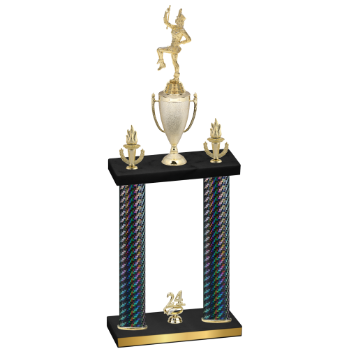 Double Black Carbon Fiber Year Majorette Trophy