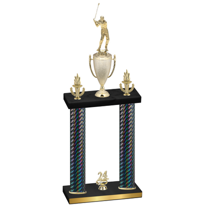 Double Black Carbon Fiber Year Golf Trophy