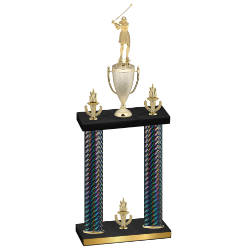 Double Black Carbon Fiber Victory Golf Trophy