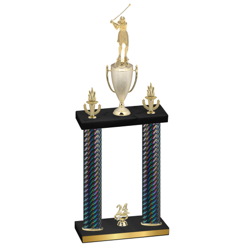 Double Black Carbon Fiber Year Golf Trophy