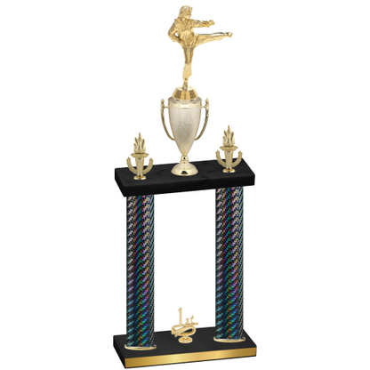 Double Black Carbon Fiber First Place Karate Trophy