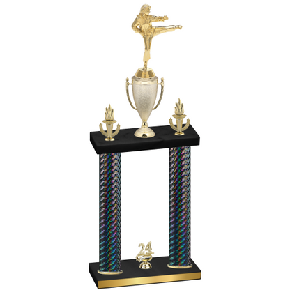 Double Black Carbon Fiber Year Karate Trophy