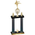 Double Black Carbon Fiber Fourth Place Karate Trophy