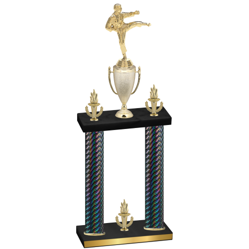 Double Black Carbon Fiber Victory Karate Trophy