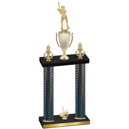 Double Black Carbon Fiber First Place Baseball Trophy