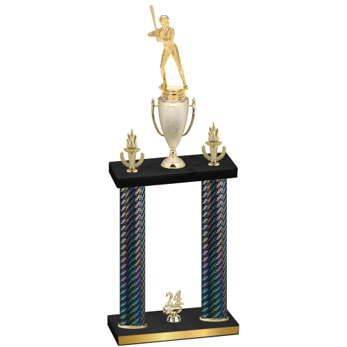 Double Black Carbon Fiber Year Softball Trophy