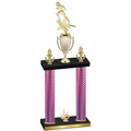 Double Pink Carbon Fiber First Place Football Trophy