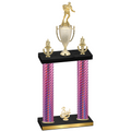 Double Pink Carbon Fiber Third Place Rugby Trophy