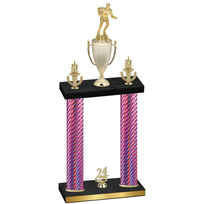Double Pink Carbon Fiber Year Rugby Trophy
