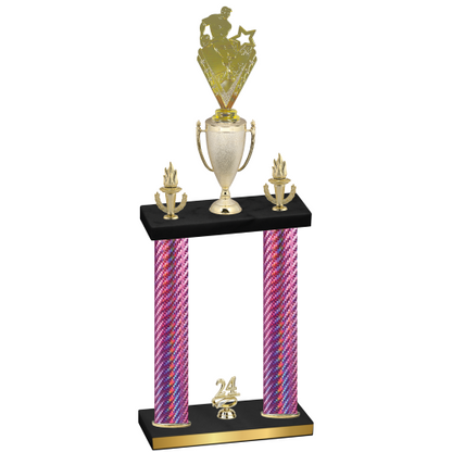 Double Pink Carbon Fiber Year Rugby Trophy