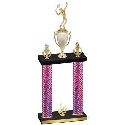 Double Pink Carbon Fiber First Place Tennis Trophy