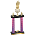 Double Pink Carbon Fiber First Place Football Trophy