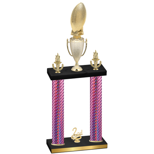 Double Pink Carbon Fiber Second Place Football Trophy
