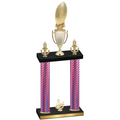 Double Pink Carbon Fiber Third Place Football Trophy