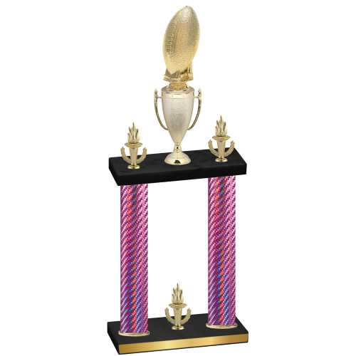 Double Pink Carbon Fiber Victory Football Trophy