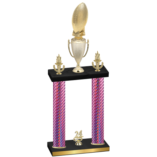 Double Pink Carbon Fiber Year Football Trophy