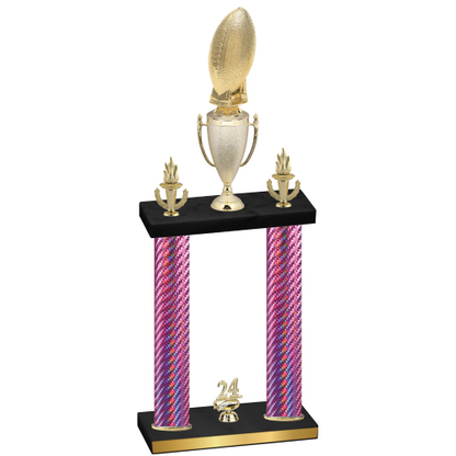 Double Pink Carbon Fiber Year Football Trophy