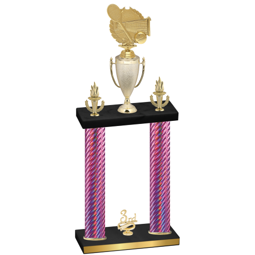 Double Pink Carbon Fiber Third Place Tennis Trophy