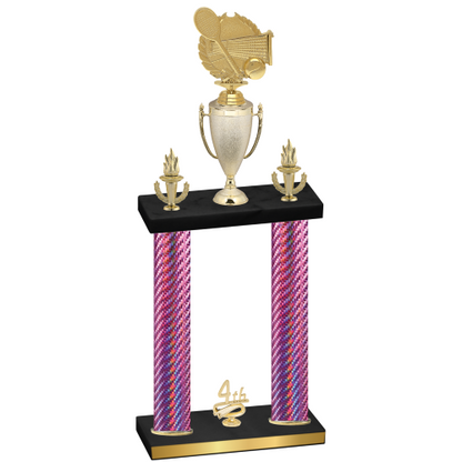 Double Pink Carbon Fiber Fourth Place Tennis Trophy