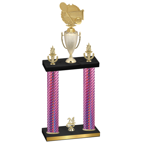 Double Pink Carbon Fiber Year Tennis Trophy