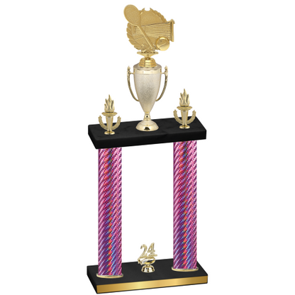 Double Pink Carbon Fiber Year Tennis Trophy
