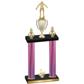 Double Pink Carbon Fiber Second Place Wrestling Trophy