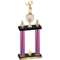 Double Pink Carbon Fiber Fourth Place Volleyball Trophy