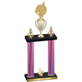Double Pink Carbon Fiber Fourth Place Volleyball Trophy