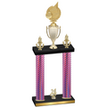 Double Pink Carbon Fiber Year Volleyball Trophy