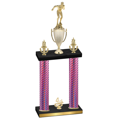 Double Pink Carbon Fiber Fourth Place Swimming Trophy
