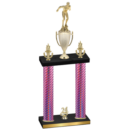 Double Pink Carbon Fiber Year Swimming Trophy