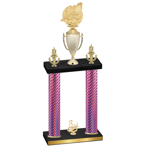 Double Pink Carbon Fiber Third Place Swimming Trophy