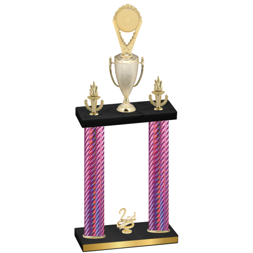 Double Pink Carbon Fiber Second Place Insert Trophy