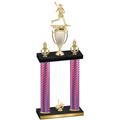 Double Pink Carbon Fiber First Place Lacrosse Trophy