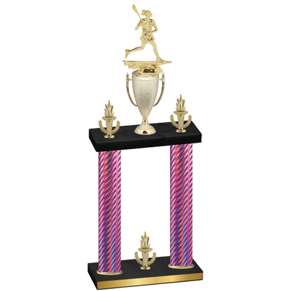 Double Pink Carbon Fiber Victory Lacrosse Trophy