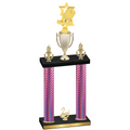 Double Pink Carbon Fiber Second Place Pickleball Trophy