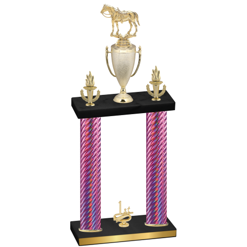 Double Pink Carbon Fiber First Place Horses Trophy