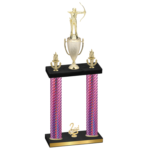 Double Pink Carbon Fiber Second Place Archery Trophy